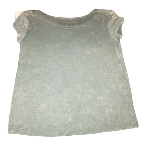 Justice Burnout Positive Tee Olive Tie Front Short Sleeve Crew Neck Shirt 6/7 - Picture 2 of 2